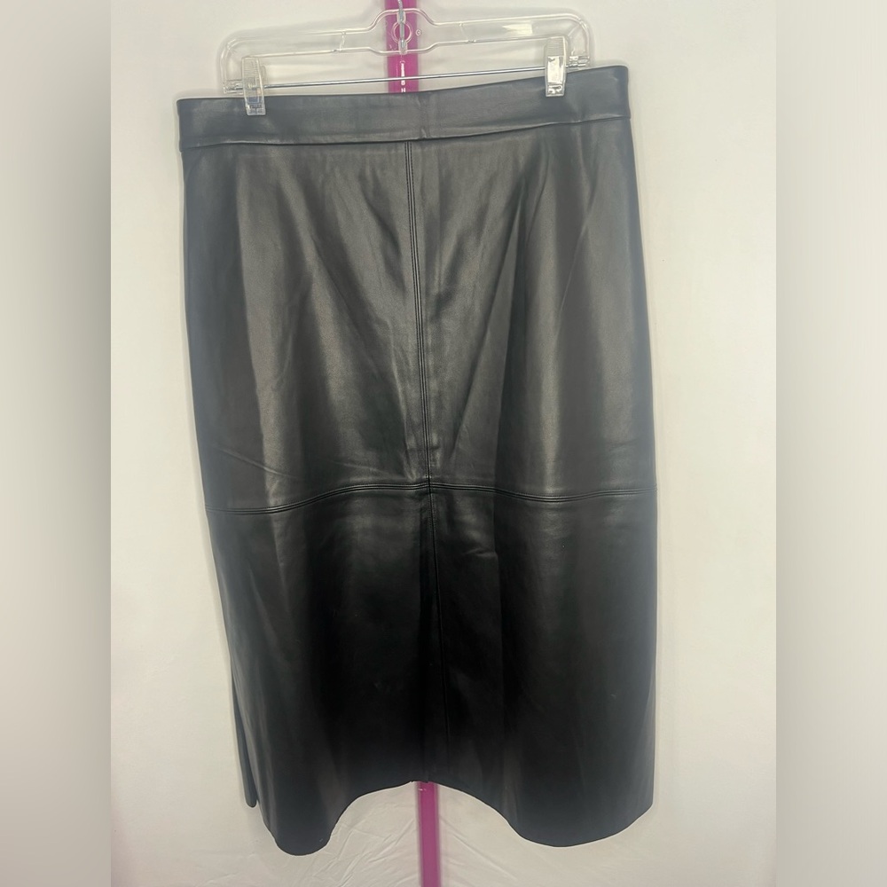 Penningtons Black Faux Leather A-Line Skirt